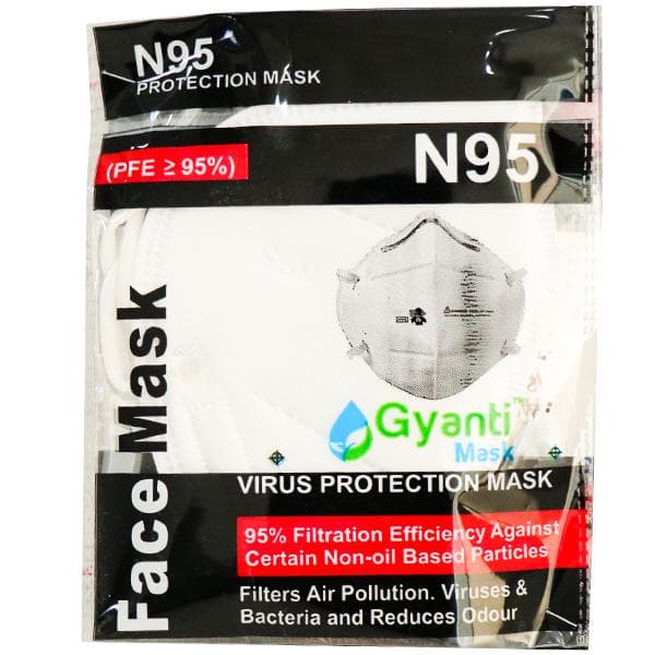 Gyanti Mask N95 Protection Mask Headloop (White) Pack Of 3