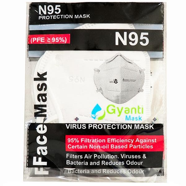 Gyanti Mask N95 Protection Mask Earloop (White) Pack Of 3