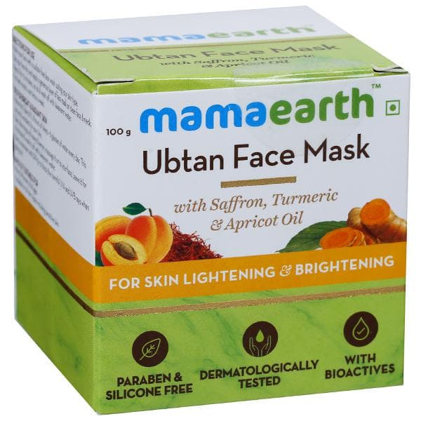 Mamaearth Ubtan Face Mask with Saffron, Turmeric & Apricot Oil for Skin Lightening & Brightening 100 g