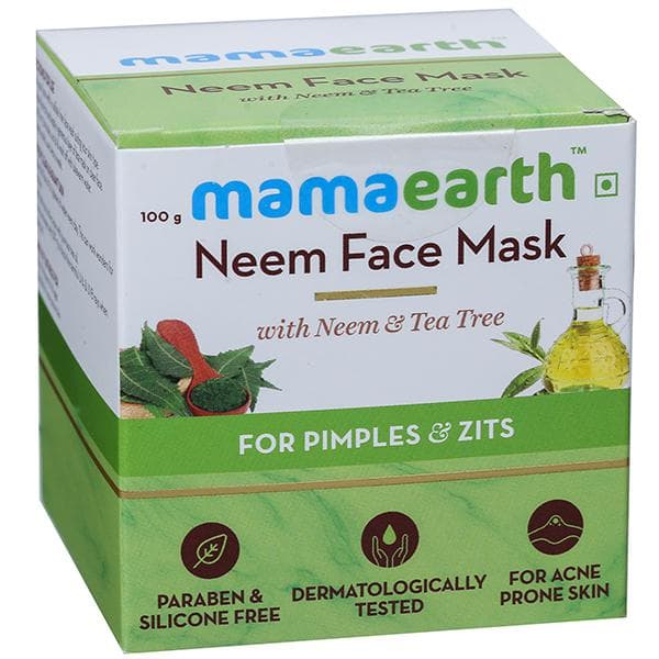 Mamaearth Neem Face Mask with Neem & Tea Tree for Pimples & Zits 100 g