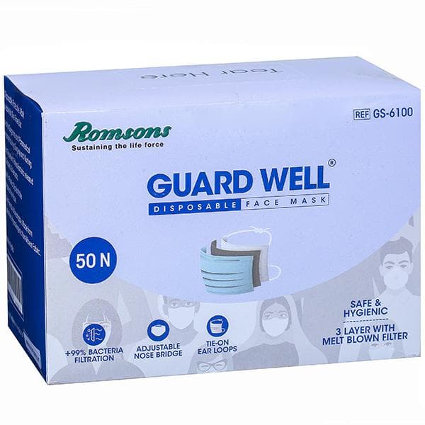Guard Well (Romsons) Disposable Face Mask Pack Of 50 N