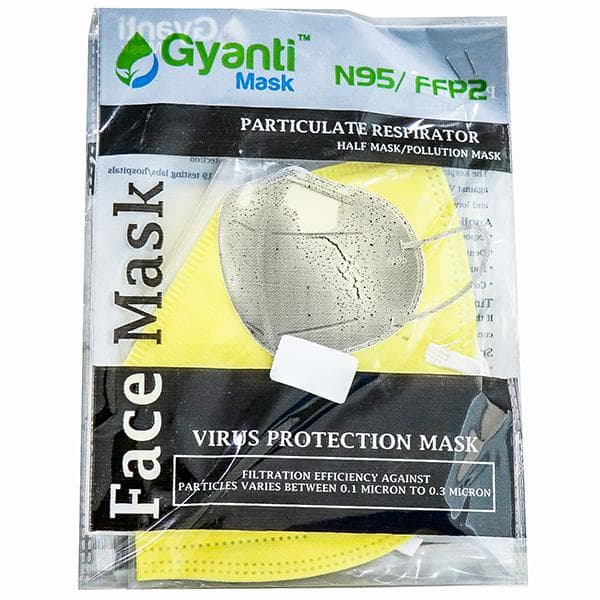 N95 Protection Mask Headloop (Gyanti) Yellow Pack Of 3