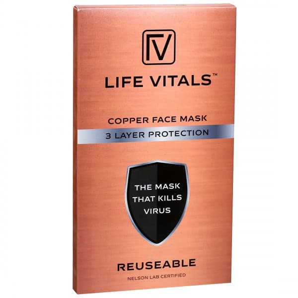 Life Vitals Reusable 3 Layer Copper Face Mask Pack Of 5