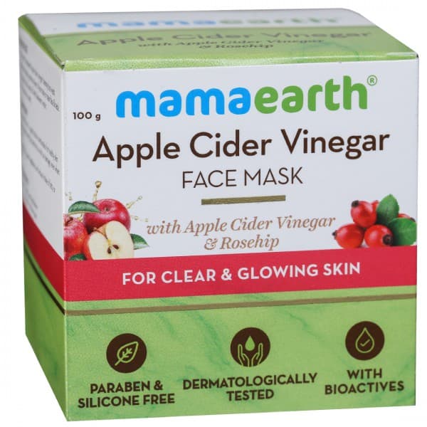 Mamaearth Apple Cider Vinegar Face Mask with Apple Cider Vinegar & Rosehip for Clear & Glowing Skin 100 g