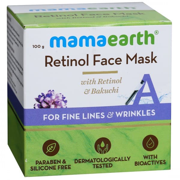 Mamaearth Retinol Face Mask with Retinol & Bakuchi for Fine Lines & Wrinkles 100 g
