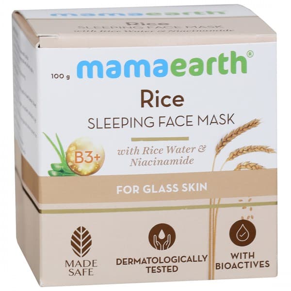 Mamaearth Rice Sleeping Face Mask with Rice Water & Niacinamide for Glass Skin 100 g