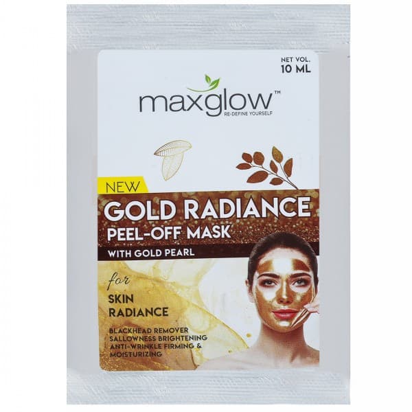 Maxglow Gold Radiance Peel Off Mask with Gold Pearl for Skin Radiance 10 ml