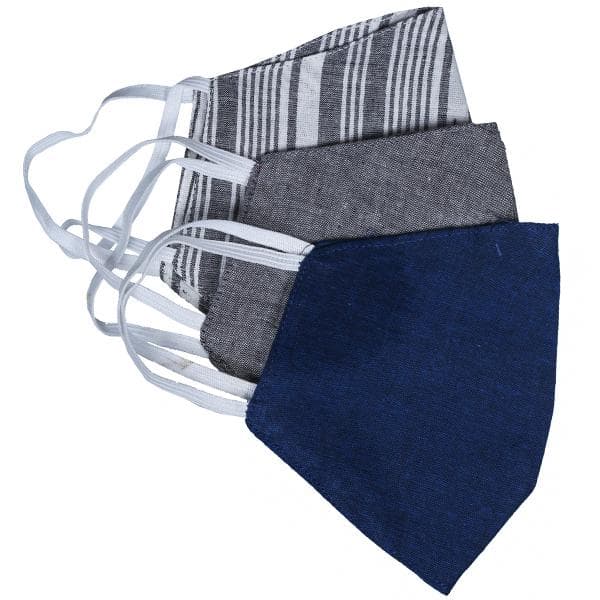 Cotton Woven Protective Face Mask 2 Ply (8'' x 6") Pack Of 3
