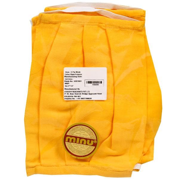 Cotton Face Mask-Protector 3 Ply (8'' x 4.5'') Pack Of 3