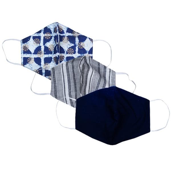 Cotton Woven Protective Face Mask 3 Ply (8'' x 6") Pack Of 3