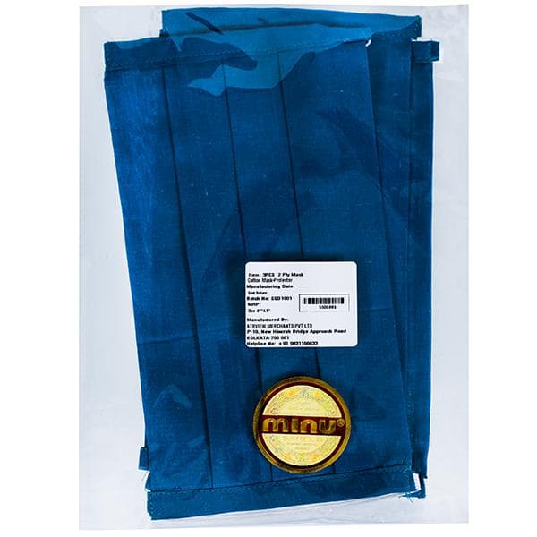 Cotton Face Mask-Protector 2 Ply (8'' x 4.5'') Pack Of 3