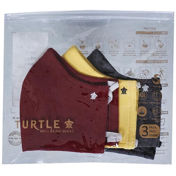 Turtle Face Mask OTAC-212 1001 FR Knited Pack Of 3