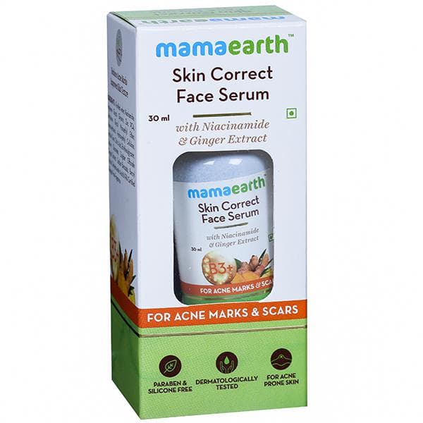 Mamaearth Skin Correct Face Serum With Niacinamide & Ginger Extract for Acne Marks & Scars 30 ml