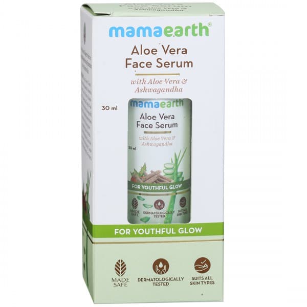 Mamaearth Aloe Vera Face Serum with Aloe Vera & Ashwagandha for Youthful Glow 30 ml