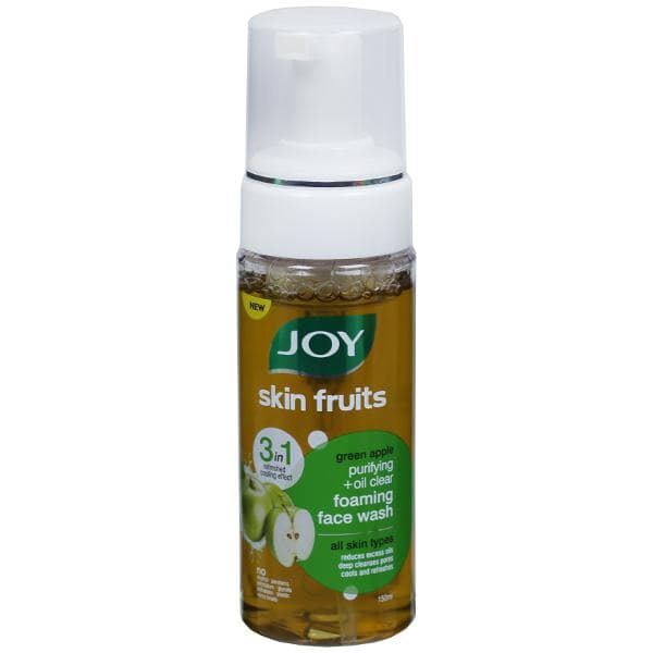 Joy Skin Fruits 3 in 1 Green Apple Purifying + Oil Clear Foaming Face Wash 150 ml