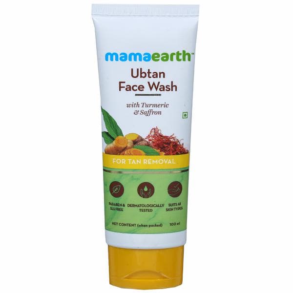 Mamaearth Ubtan Face Wash with Turmeric & Saffron For Tan Removal 100 ml