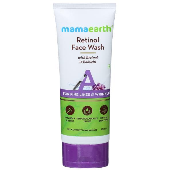 Mamaearth Retinol Face Wash with Retinol & Bakuchi for Fine Lines & Wrinkles 100 ml