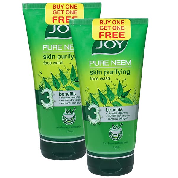 Joy Pure Neem Skin Purifying Face Wash (Buy 1 Get 1 Free) 2 x 150 ml