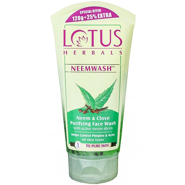 Lotus Herbals Neemwash Neem & Clove Purifying Face Wash (Free 25% Extra) 120 g