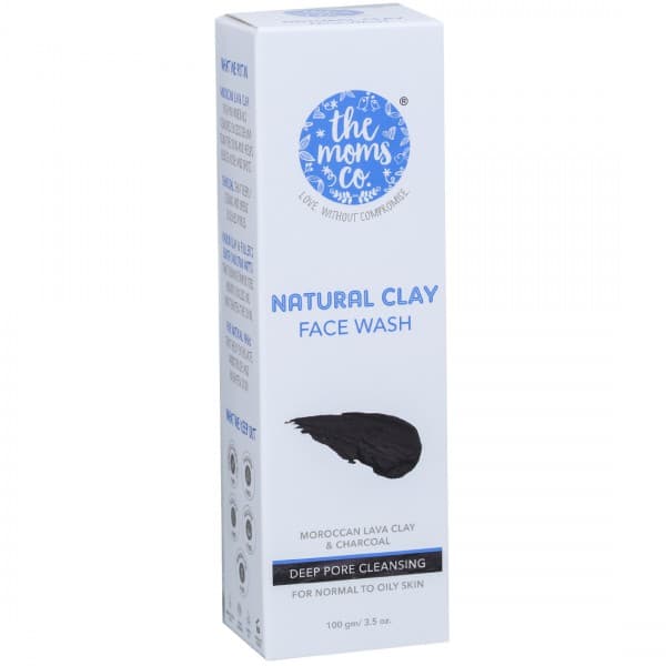 The Moms Co. Natural Clay Face Wash Moroccan Lava Clay & Charcoal for Normal to Oily Skin 100 g