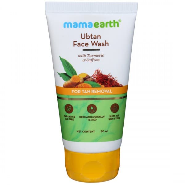 Mamaearth Ubtan Face Wash with Turmeric & Saffron for Tan Removal 50 ml