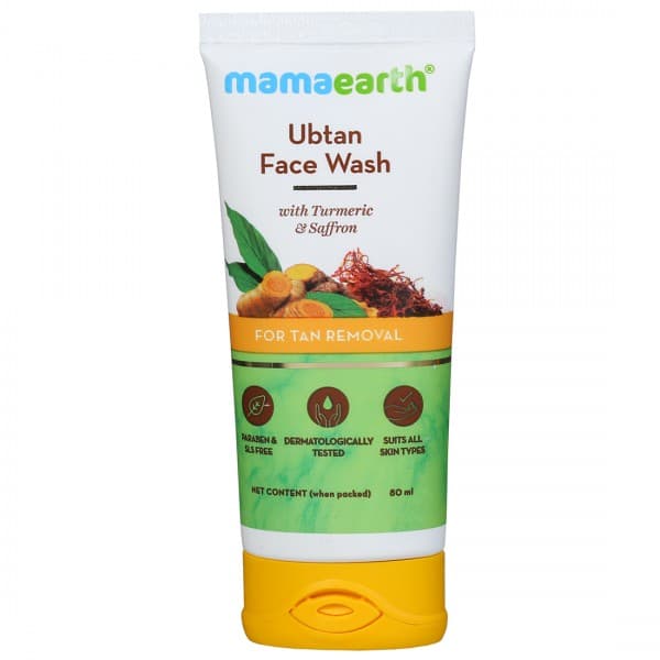 Mamaearth Ubtan Face Wash with Turmeric & Saffron for Tan Removal 80 ml
