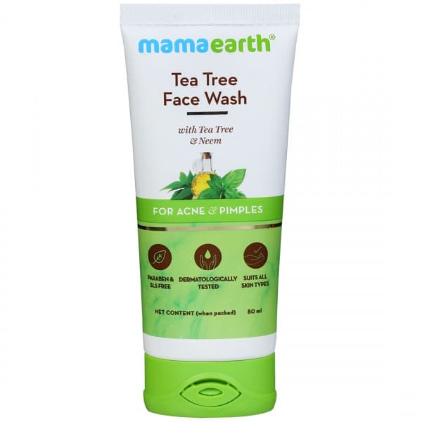 Mamaearth Tea Tree Face Wash for Acne & Pimples with Tea Tree & Neem 80 ml
