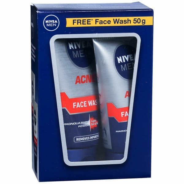 Nivea Men Acne Magnolia Bark Power Face Wash (Free Nivea Men Acne Magnolia Bark Power Face Wash 50g) 100 g