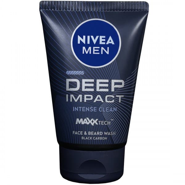Nivea Men Deep Impact Intense Clean Black Carbon Face & Beard Wash 100 ml