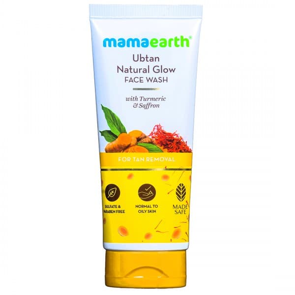 Mamaearth Ubtan Natural Glow Face Wash With Turmeric & Saffron For Tan Removal 100 ml