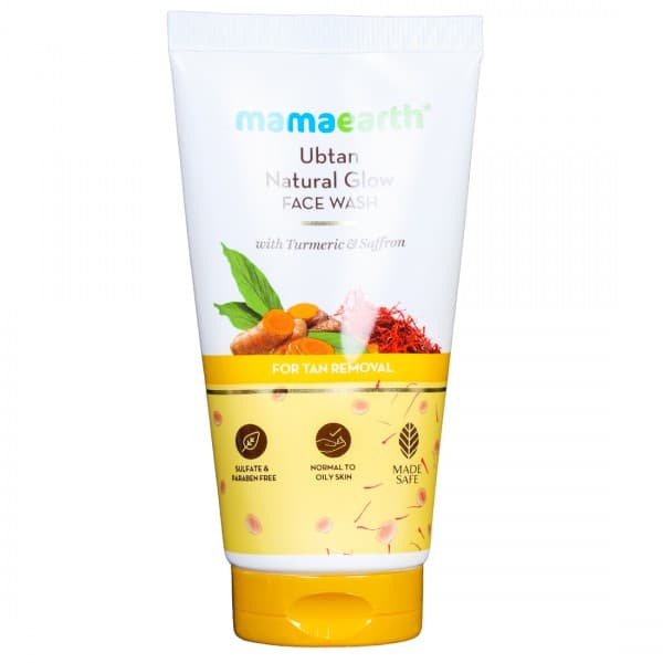 Mamaearth Ubtan Natural Glow Face Wash With Turmeric & Saffron For Tan Removal 50 ml