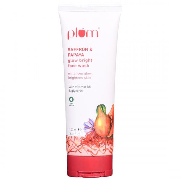 Plum Saffron & Papaya Glow Bright Face Wash With Vitamin B5 & Glycerin 100 ml