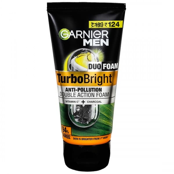 Garnier Men Duo Foam Turbo Bright Anti Pollution Double Action Foam Face Wash (Rs. 15 Off) 50 g