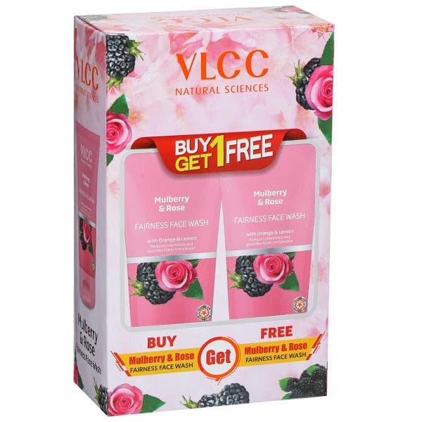 Vlcc Mulberry & Rose Fairness Face Wash (Buy 1 Get 1 Free) 2 x 150 ml