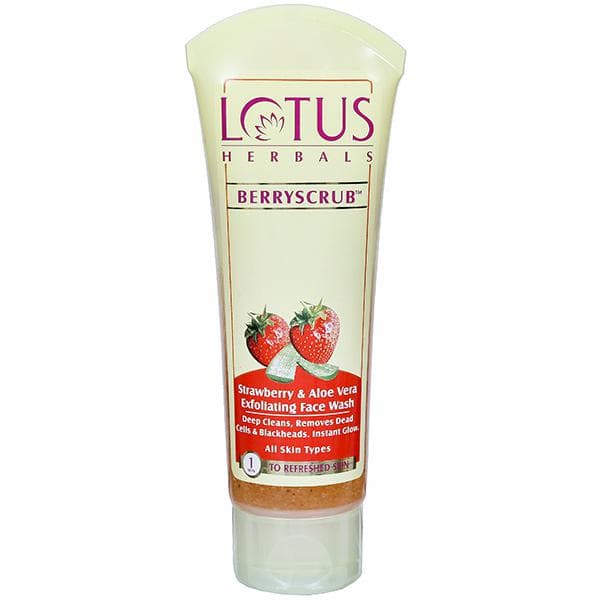 Lotus Herbals Berryscrub Strawberry & Aloe Vera Exfoliating Face Wash 120 g