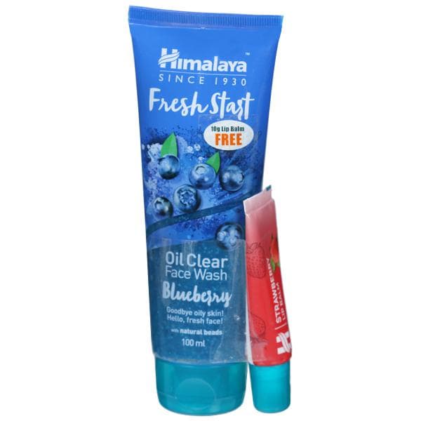 Himalaya Fresh Start Oil Clear Blueberry Face Wash (Free Himalaya Lip Balm 10 g) 100 ml