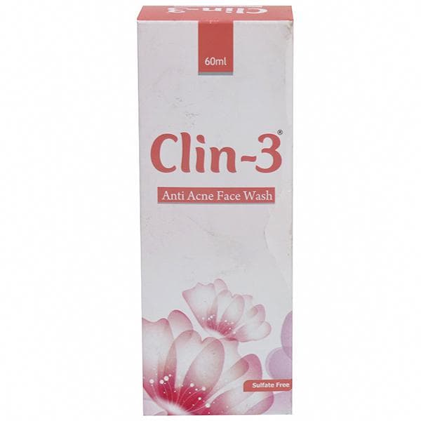 Clin 3 (Anti Acne) Face Wash 60 ml