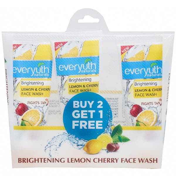 Everyuth Naturals Brightening Lemon & Cherry Face Wash (Buy 2 Get 1 Free) 3 x 50 g