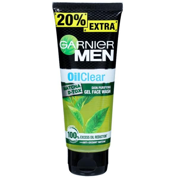 Garnier Men Oil Clear Matcha D Tox Gel Face Wash (20% Extra) 50 g
