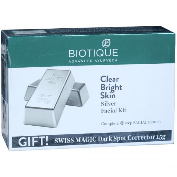 Biotique Silver Facial Kit (Free Biotique Swiss Magic Dark Spot Corrector 15 g) 50 g