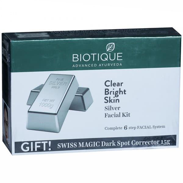 Biotique Silver Facial Kit (Free Biotique Swiss Magic Dark Spot Corrector 15 g) 65 g