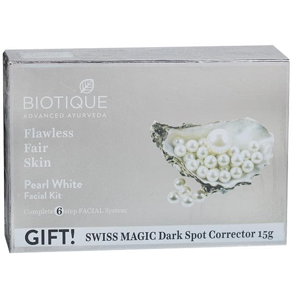 Biotique Pearl White Facial Kit (Free Biotique Swiss Magic Dark Spot Corrector 15 g) 50 g