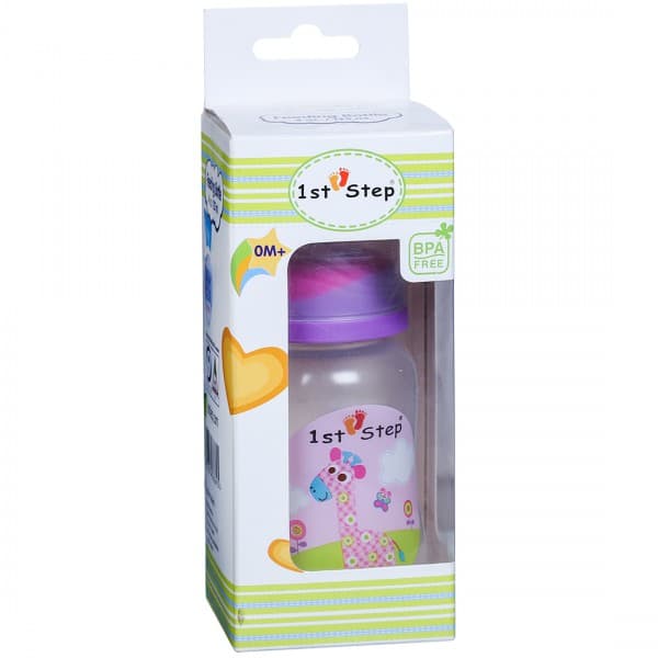 1st Step Feeding Bottle 0M+ ST-1505 Violet 125 ml