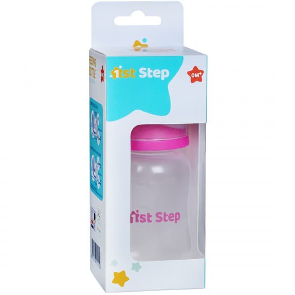 1st Step Feeding Bottle Easy Grip 0M+ ST-1505 Pink 125 ml