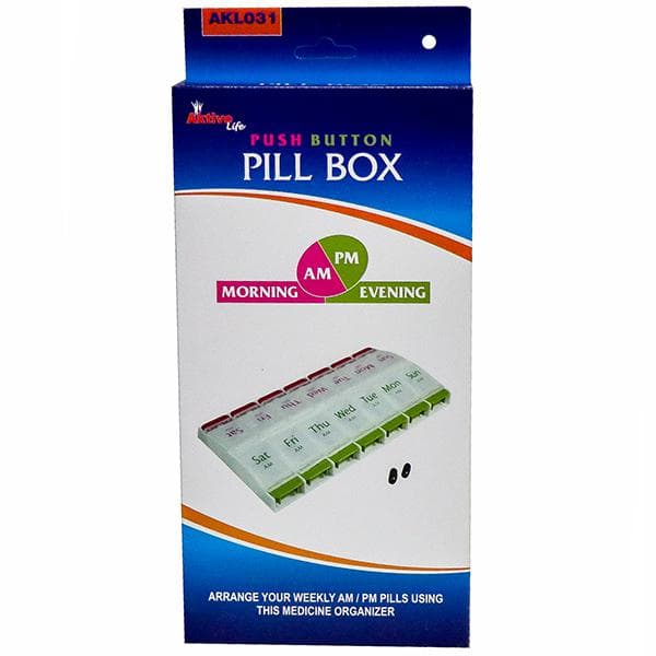 Aktive Life Push Button Morning AM Evening PM Pill Box AKL031
