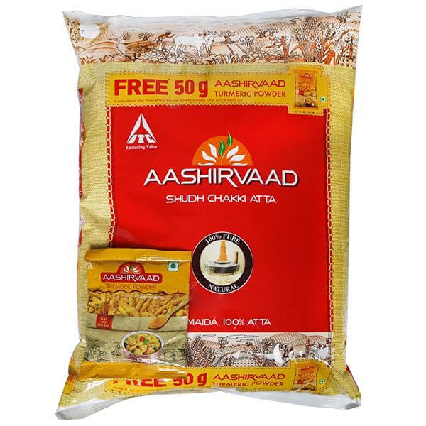 Aashirvaad Shudh Chakki Atta (Free Aashirvaad Turmeric Powder 50 g) 5 kg