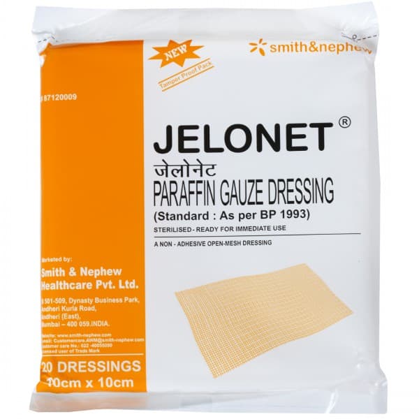 Jelonet Paraffin Gauze Dressing 10 cm x 10 cm Pack Of 20