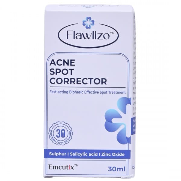 Flawlizo Acne Spot Corrector (with 30 Wooden Cotton Swabs) 30 ml
