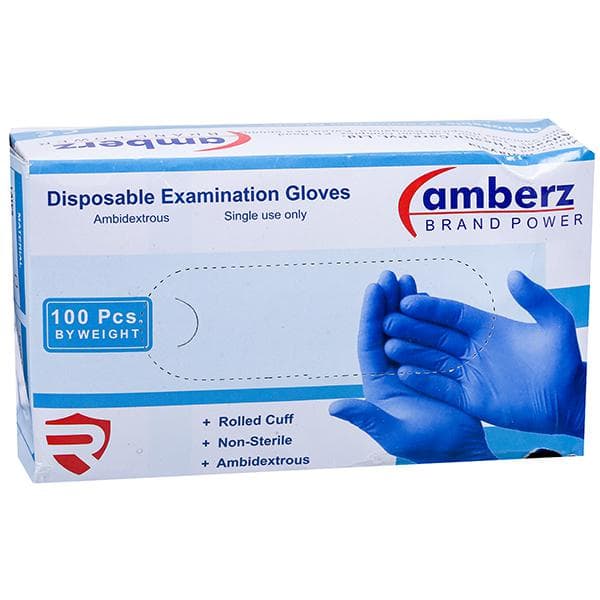 Amberz Disposable Examination Gloves Ambidextrous (100 Gloves)
