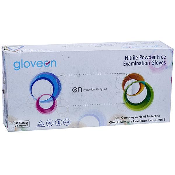 Gloveen Nitrile Powder Free Examination Gloves NB32 Blue (100 Gloves)